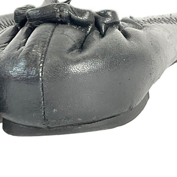 Tory Burch Shoes Womens Size 7.5 Black Minnie Travel Ballet Flat Napa Leather - Picture 15 of 16